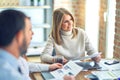 Group of business workers smiling happy working together Royalty Free Stock Photo