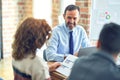 Group of business workers smiling happy working together Royalty Free Stock Photo