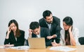 Group of business working people upset, disappointed, worried and stress with complaint of customer or boss about their failure Royalty Free Stock Photo