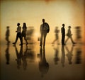 Group of Business World People Walking by Side in the Sunset Royalty Free Stock Photo