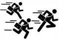 Group Businessman fast running icon, rush icon vector