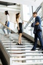 Group of businessman walking and taking stairs Royalty Free Stock Photo