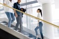 Group of businessman walking and taking stairs Royalty Free Stock Photo