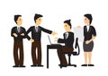 Group of businessman working in a team. Concept of corporate teamwork, startup culture, strategic planning and office workplace