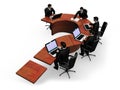 Group of businessmans works a table