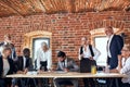 Group of business people brainstorming together in meeting room Royalty Free Stock Photo