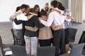 Group Of Businesspeople Bonding In Circle At Company Seminar Royalty Free Stock Photo