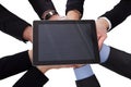 Group Of Businesspeople Holding Digital Tablet