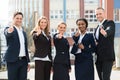 Group Of Businesspeople Showing Thumb Ups Royalty Free Stock Photo