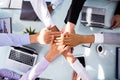 Group Of Businesspeople Stacking Hands Royalty Free Stock Photo