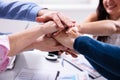 Group Of Businesspeople Stacking Hands Royalty Free Stock Photo