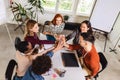 Businesspeople stacking their hands on top of each other Royalty Free Stock Photo