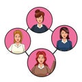 Group of businesswomen avatar profile picture in round icon