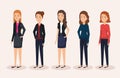 Group businesswomen avatars characters