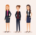 Group businesswomen avatars characters