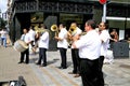 Group of buskers, Leeds, Yorkshire, UK