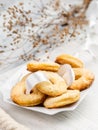 Group of Butter Biscuits Round Shape, Shortbread Royalty Free Stock Photo
