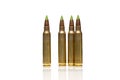 A group of 5.56 calibar, green tip bullets