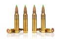 A group of 5.56 callibar, green tip bullets