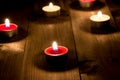 Group of candels burning in the night Royalty Free Stock Photo