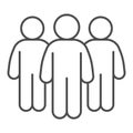 Group of candidates thin line icon. Human resources selection outline style pictogram on white background. Team of the Royalty Free Stock Photo