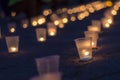 A group of candles burning in street. Day of Remembrance for the Bereaved