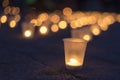 A group of candles burning in street. Day of Remembrance for the Bereaved