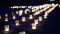 A group of candles burning in street. Day of Remembrance for the Bereaved