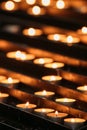 Group Of Candles In Church. Candles Light Background Royalty Free Stock Photo