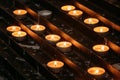 Group Of Candles In Church. Candles Light Flame Royalty Free Stock Photo