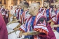 Group of Candombe Drummers at Carnival Parade of Uruguay