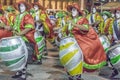 Group of Candombe Drummers at Carnival Parade of Uruguay Royalty Free Stock Photo