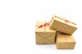 Group of Cardboard carton wrapped with brown paper. Royalty Free Stock Photo