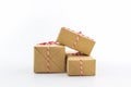 Group of Cardboard carton wrapped with brown paper. Royalty Free Stock Photo