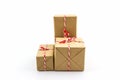 Group of Cardboard carton wrapped , tied with string. Royalty Free Stock Photo