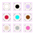 A group of 9 cards with colored circles Royalty Free Stock Photo