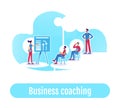 Group career mentoring flat concept vector illustration