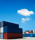 group of cargo containers at the docks Royalty Free Stock Photo