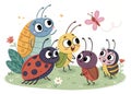 A Group of Cartoon Bugs with Big Eyes ÃÂ¢Ã¢âÂ¬ AI GeneratedA Group of Cartoon Bugs with Big Eyes ÃÂ¢Ã¢âÂ¬ AI Generated Royalty Free Stock Photo