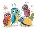 A Group of Cartoon Bugs with Big Eyes ÃÂ¢Ã¢âÂ¬ AI GeneratedA Group of Cartoon Bugs with Big Eyes ÃÂ¢Ã¢âÂ¬ AI Generated Royalty Free Stock Photo