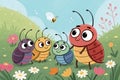 A Group of Cartoon Bugs with Big Eyes ÃÂ¢Ã¢âÂ¬ AI GeneratedA Group of Cartoon Bugs with Big Eyes ÃÂ¢Ã¢âÂ¬ AI Generated Royalty Free Stock Photo