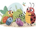 A Group of Cartoon Bugs with Big Eyes ÃÂ¢Ã¢âÂ¬ AI GeneratedA Group of Cartoon Bugs with Big Eyes ÃÂ¢Ã¢âÂ¬ AI Generated Royalty Free Stock Photo