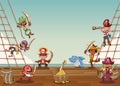 Group of cartoon pirates