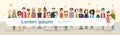 Group Casual People Big Crowd Diverse Ethnic Mix Race Banner
