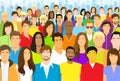 Group of Casual People Face Big Crowd Diverse Royalty Free Stock Photo