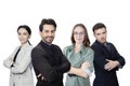 Group of Caucasian Colleagues as a Business Team Standing on White Background