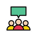 Group chat vector line colour icon
