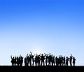 Group Of Cheerful Business People Silhouettes Royalty Free Stock Photo