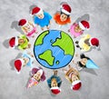 Group of cheerful children from around the world Royalty Free Stock Photo