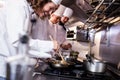 Group of chef preparing food in the kitchen